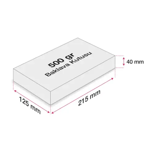 500gr Baklava Kutusu Ebatları