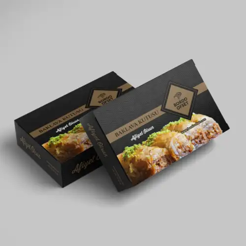 2 Kg Logo baskılı Baklava Kutusu
