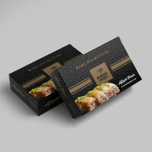 500 gr Logo baskılı Baklava Kutusu