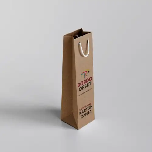 Şişe Tip Kraft Karton Çanta